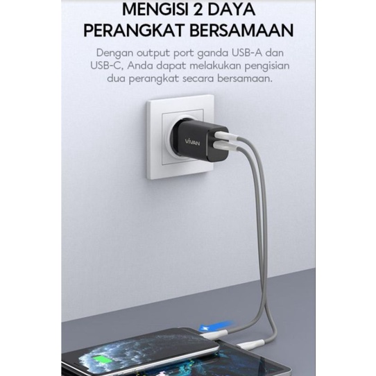 Charger Original VIVAN POWER SUPER 30 CASAN 3 A Quick  Charge 3.0 30 Watt 100% ORIGINAL BY VIVAN (VROFFSTORE)