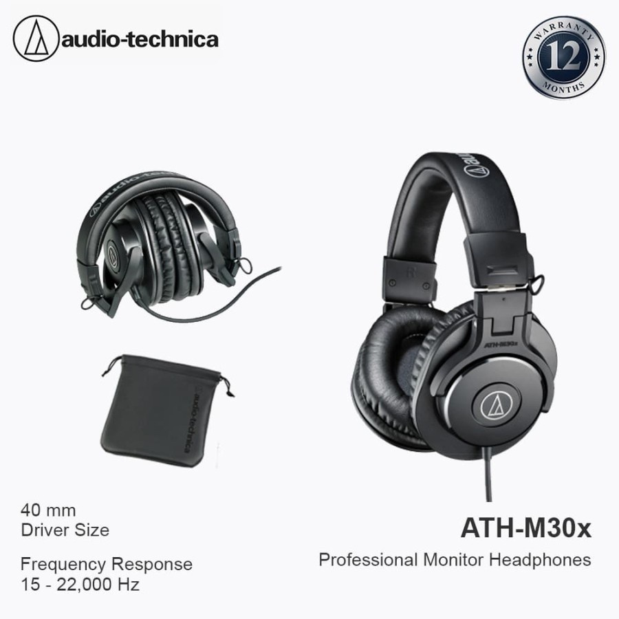 Headphone Audio Technica M30X Wired - Audio-Technica ATH-M30X