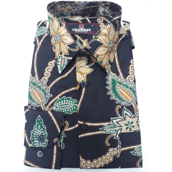 kemeja lengan panjang motif batik chairman