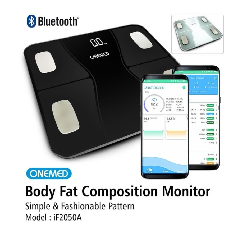 BODY FAT ONEMED IF 2050 A / TIMBANGAN BADAN LEMAK DIGITAL + BLUETOOTH MEDICALONLINE MEDICAL ONLINE