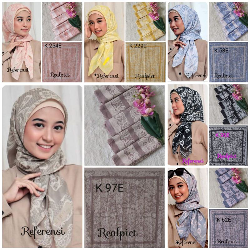 (Khalisahhijab)COD Harga Grosir Kerudung Segiempat Denai Voal Motif Premium Terbaru