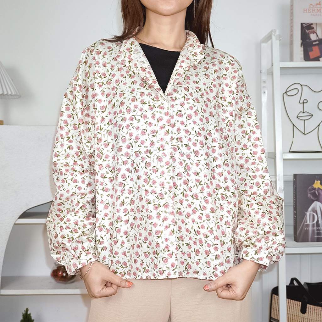 AFI - EC - Yejin Korean Flower Vintage Oversize Blouse