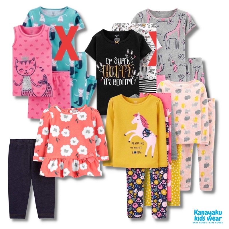 BAJU PIYAMA SET PAJAMAS ANAK PEREMPUAN CARTER’S ORI