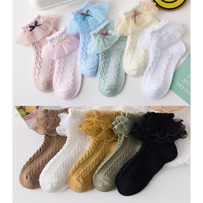 Kaos Kaki Anak Perempuan  Model PITA RANTAI LACE/ Kids Girl Socks