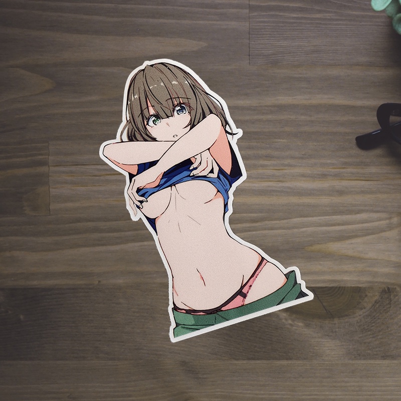 JDM Dua-Dimensi Lolli Beauty Girl Sticker Kaca Depan Penutup Tangki Bahan Bakar Tubuh Kartun Decal Sepeda Motor Skuter Mobil Scratch Cover Stiker Decals