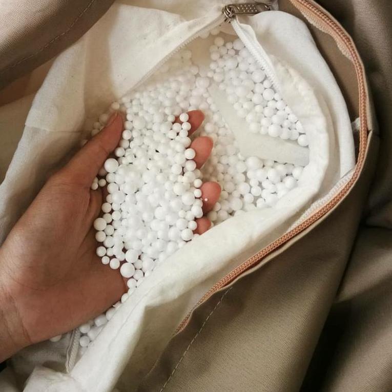 

wrny569 Sterofoam butir 1 kg putih Styrofoam butiran kacang Sterofom bean bag isi boneka hadiah dll tney860