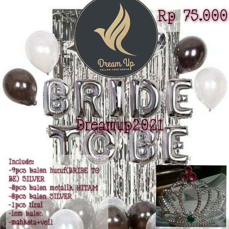 Jual Paket Bridal Shower Sash Bride To Be Balon Metalik Sash Bridal Shower Balon Huruf 2149