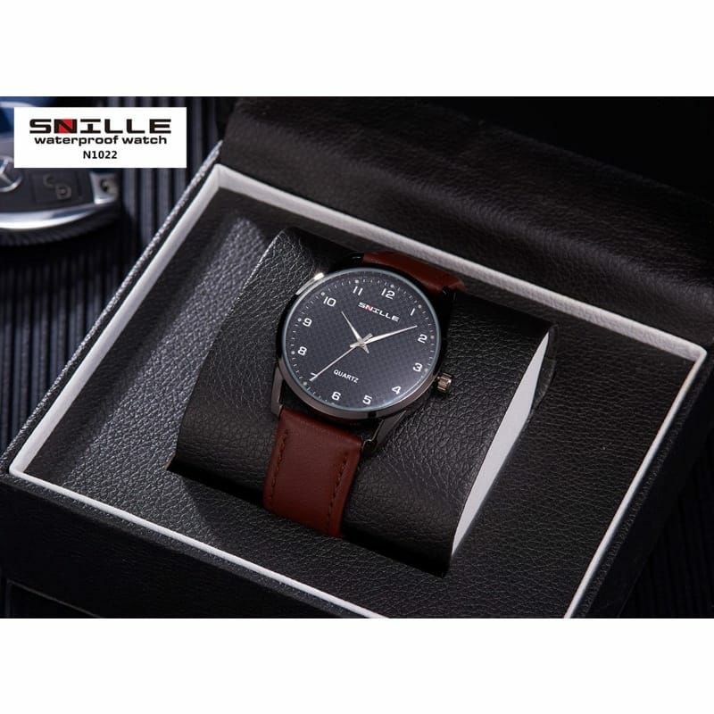 Jam Tangan Snille Kulit N1022 Fashion Pria Kasual Terlaris Terbaik