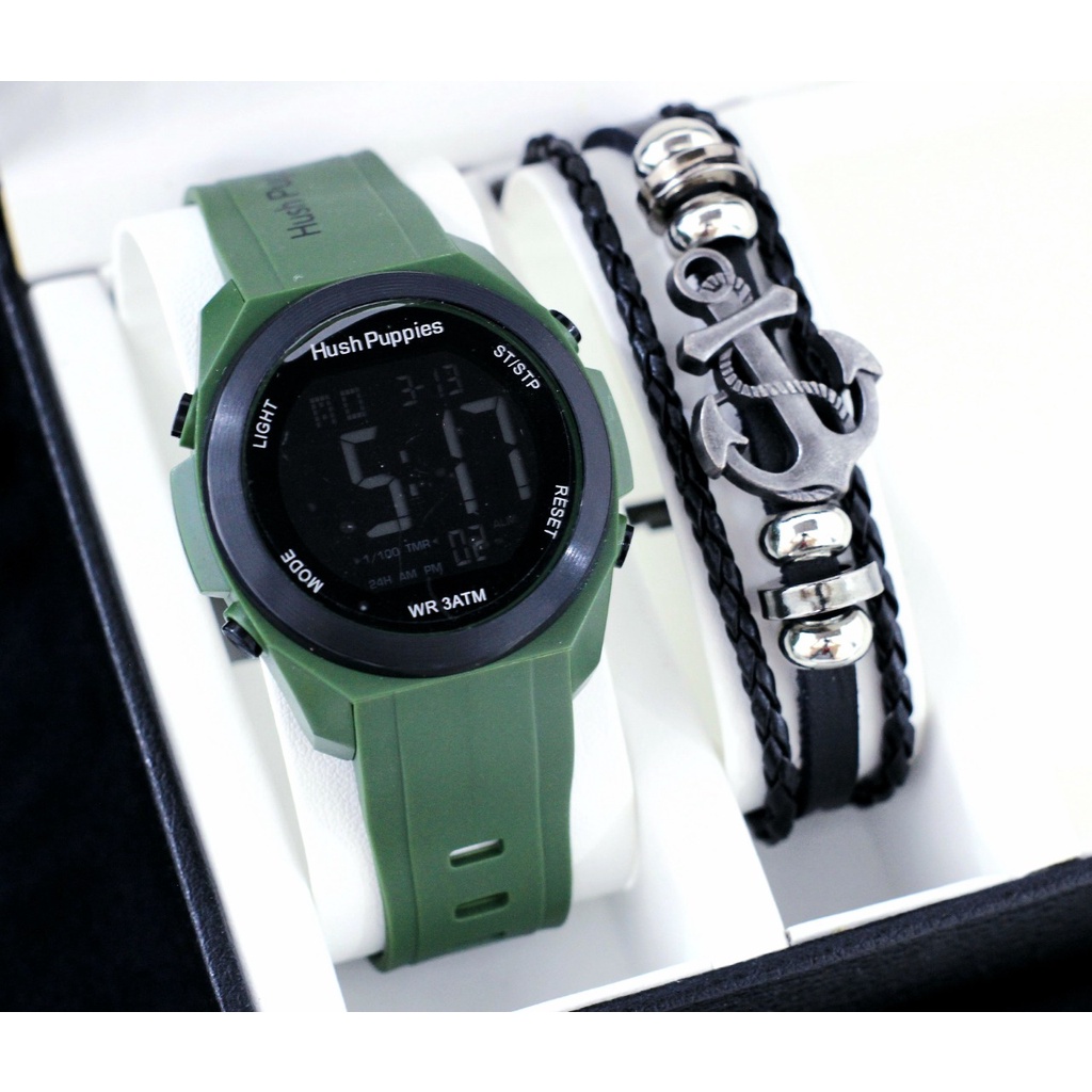 BEST SELLER JAM TANGAN PRIA HUSH PUPPIES DIGITAL J60 TALI RUBBER TANGGAL AKTIF DM 4.3CM FREE GELANG, BOX &amp; BATERAI || JAM TANGAN FASHION PRIA JAM TANGAN COWOK MURAH
