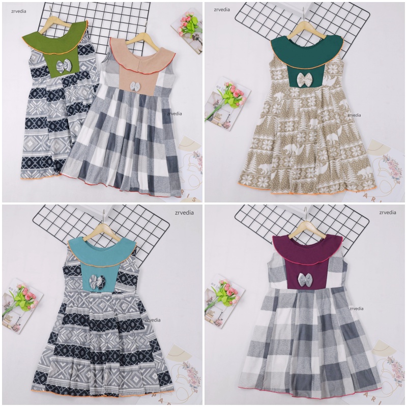 Dress Cantika uk 6-7 Tahun / Dres Yukensi Murah Grosir Baju Anak Perempuan Harian Gaun