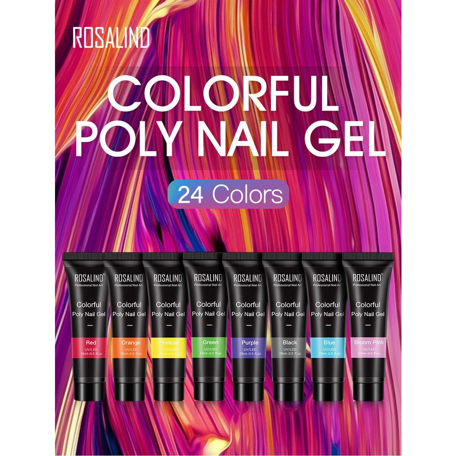 ROSALIND Poly Gel UV 15 mL 30 mL Untuk Dekorasi Nail Art/Nail Extension/Poly nail Gel