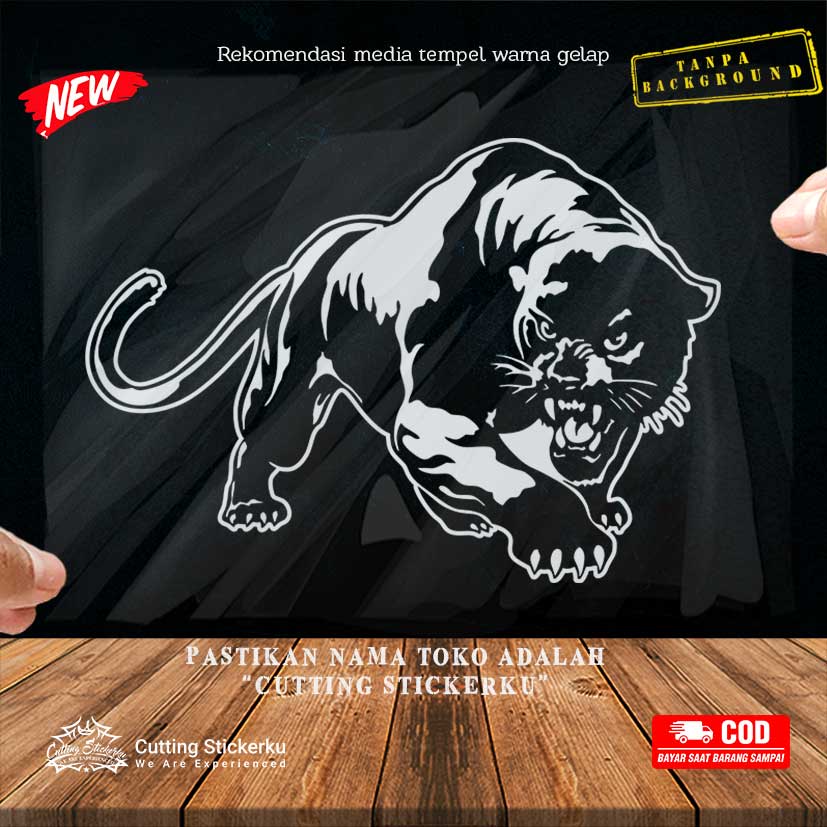 Cutting Stiker Black Puma Variasi Motor Mobil Sticker Macan Hitam Kumbang Siliwangi Harimau Timbul Keren Nyala Dasbor Spakbor Visor Body Kaca Helm Laptop Hologram Reflective Tahan Air Bodi Samping Scoopy Vario Beat NMAX PCX Vespa Aesthetic Windshield