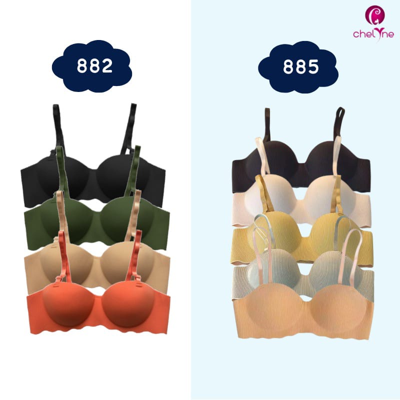 BH Chelyne Seamless Premium Halfcup 882 / 885 Push-Up Bra Tanpa Kawat Penyanggah 34/38