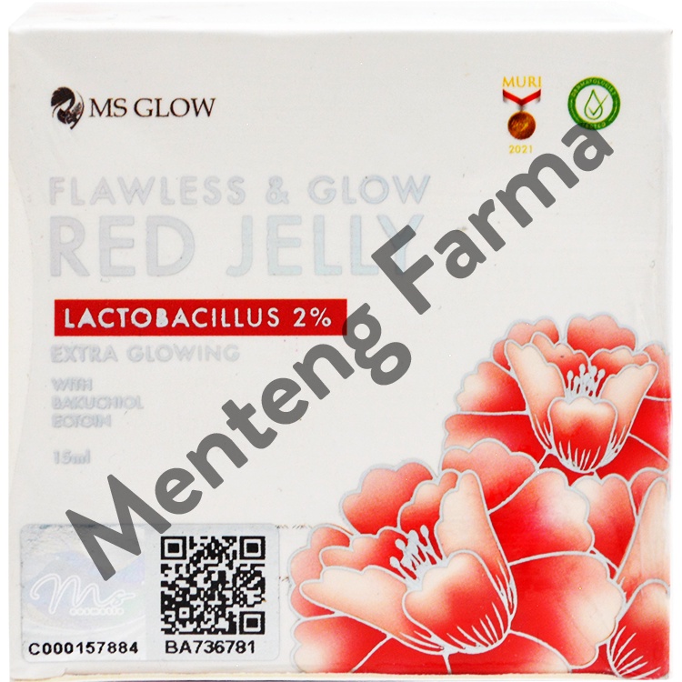 Ms Glow Flawless Glow Red Jelly 15 mL - Gel Pencerah dan Pelembap Wajah