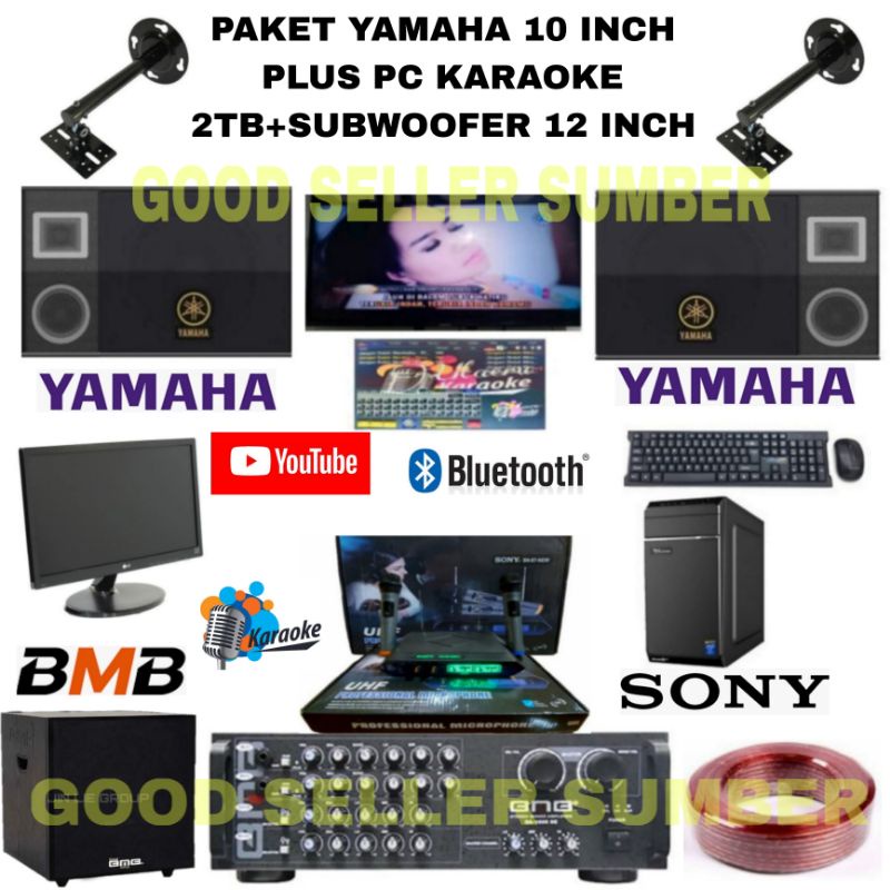 AGEN PAKET SOUND SYSTEM KARAOKE YAMAHA 10 INCH PC MONITOR SUBWOOFER 2TB