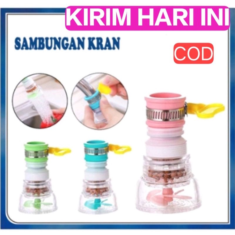 Saringan Air Bersih Faucet Flash Anti Splash Shower Dengan Ring / Sambungan Kran Flexible Panjang Keran Kran Air Filter Aerator Putar 360