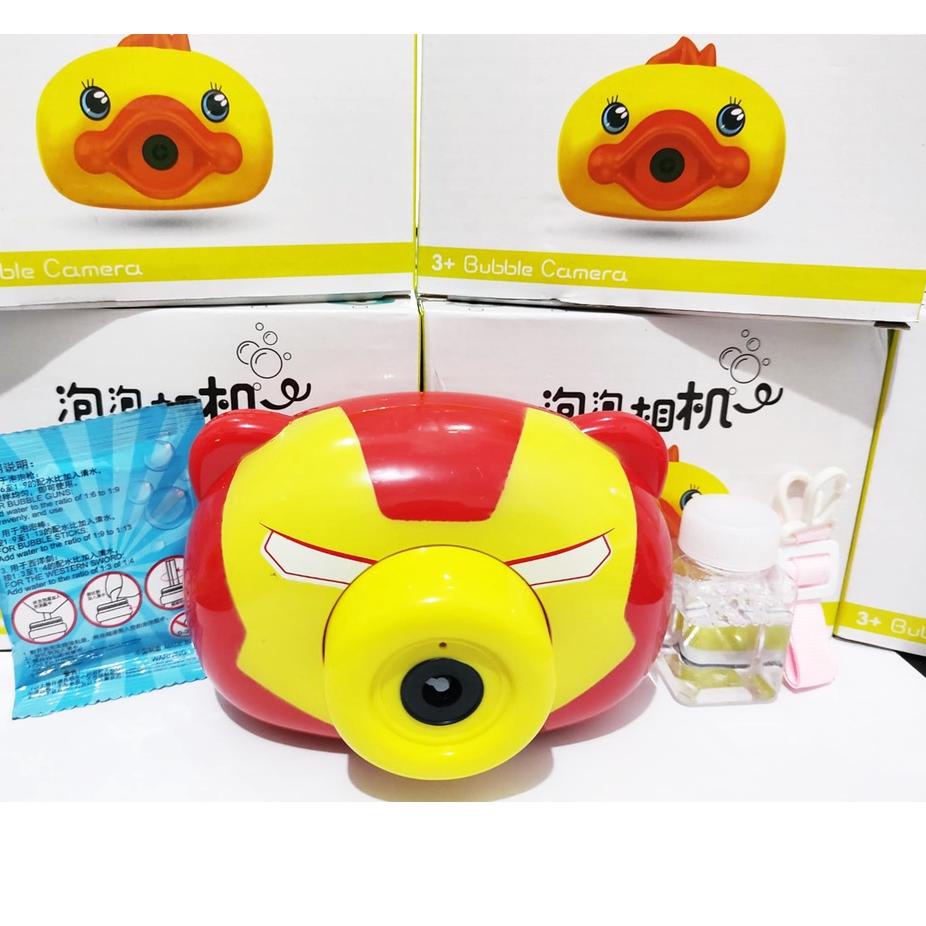 Sale Terbatas MAINAN ANAK BUBBLE CAMERA KAMERA GELEMBUNG SABUN KARAKTER SPIDERMAN HELLO KITTY DORAEM