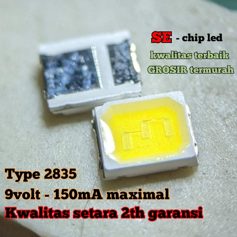 (100pcs) cip led SMD 9v 1w 120mA 6500K PUTIH