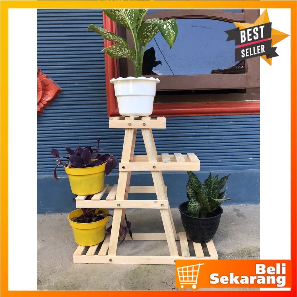 RAK BUNGA SUSUN 5 POT/ RAK BUNGA UNik/ RAK SERBAGUNA KAYU / RAK BUNGA KAYU / RAK BUNGA MINIMALIS