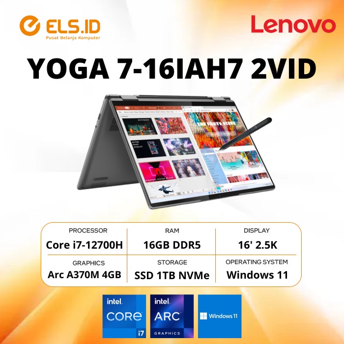 Lenovo Yoga 7-16IAH7 2VID Touch 2in1 i7 12700H 16GB SSD 1TB 16' W11+OHS