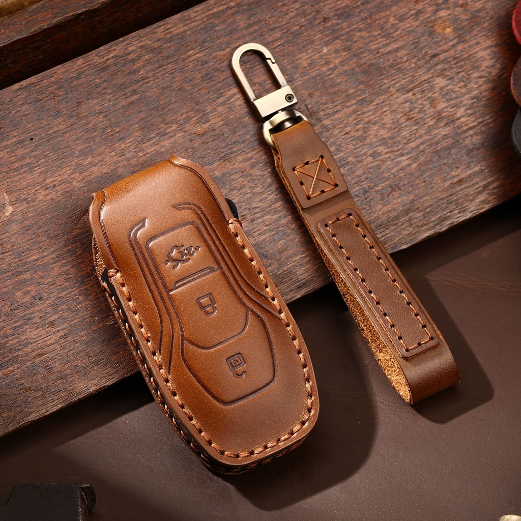 Casing Kunci Mobil Ford focus kuga Mondeo Handmade Bahan Kulit Asli