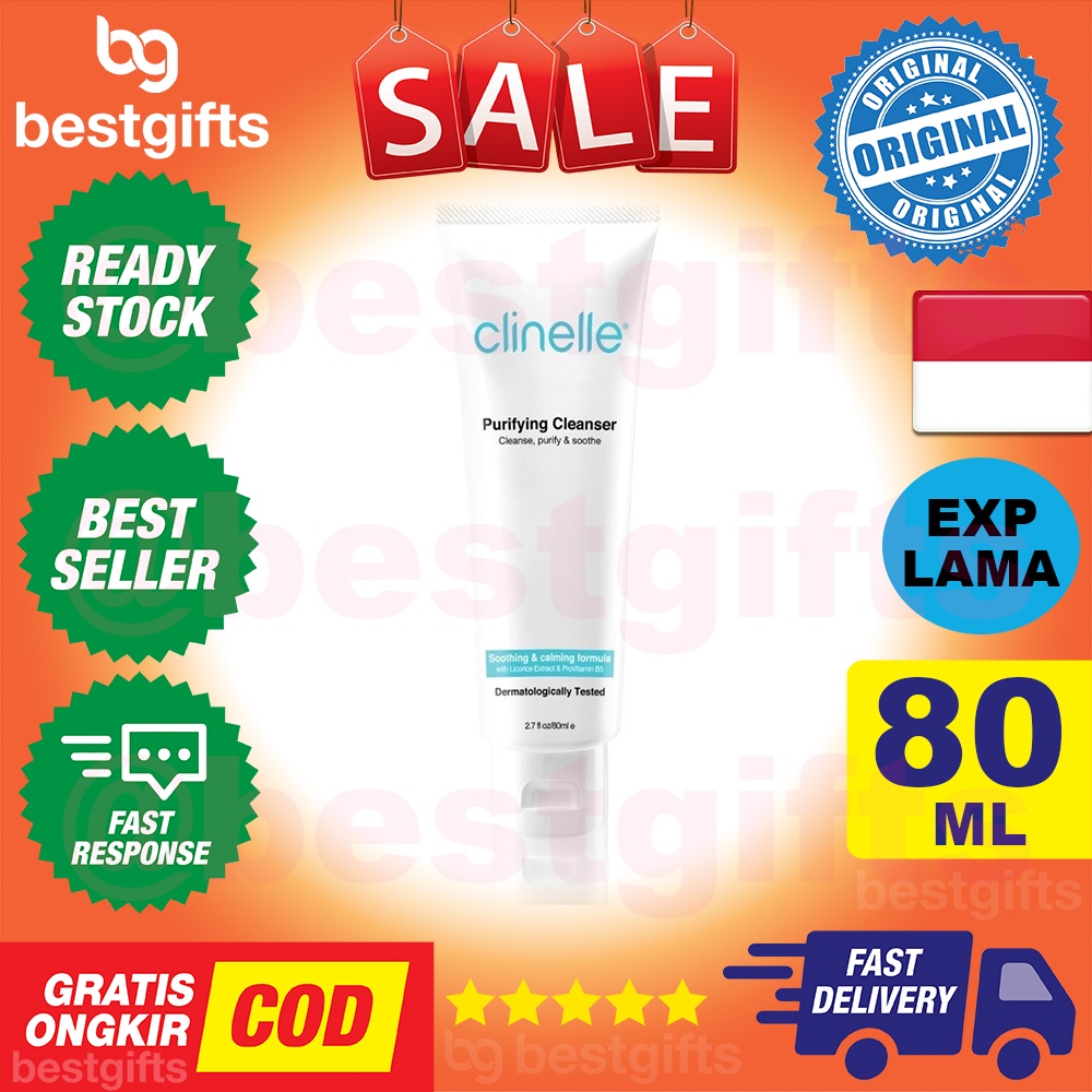 CLINELLE PURIFYING CLEANSER GEL PEMBERSIH WAJAH KULIT BERMINYAK DAN JERAWAT 80 ML