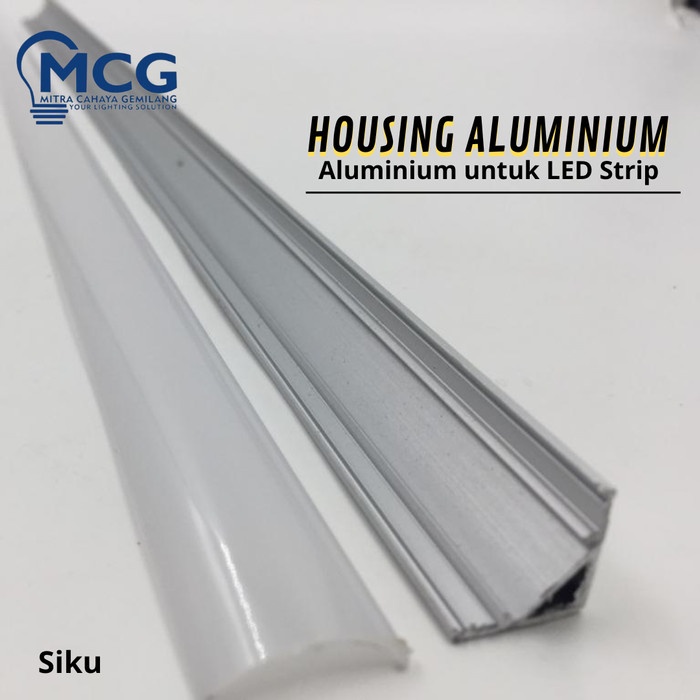 TERMURAH Housing Aluminium SIKU Permeter Untuk Lampu LED Strip