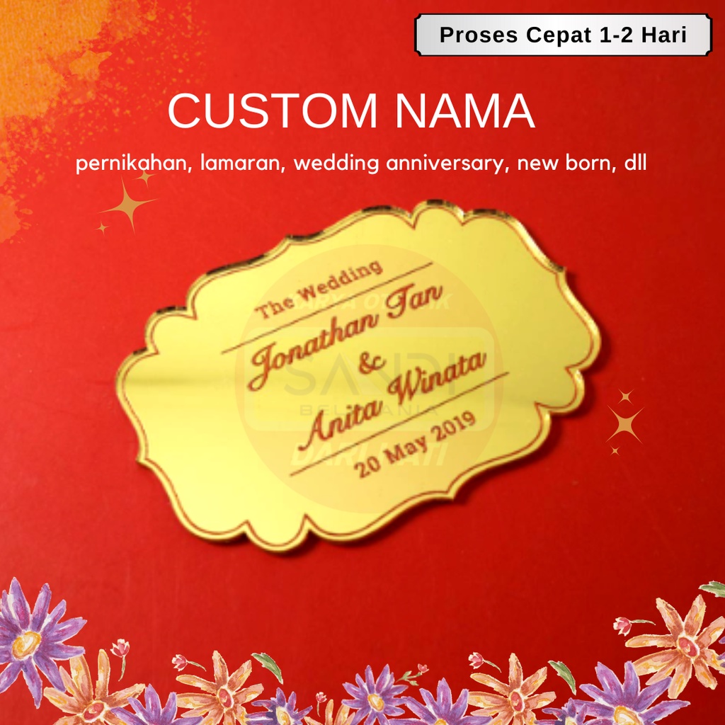 Clipboard Nama, Hiasan Pernikahan Lamaran Wedding Anniversary Nem Born Bisa Custom