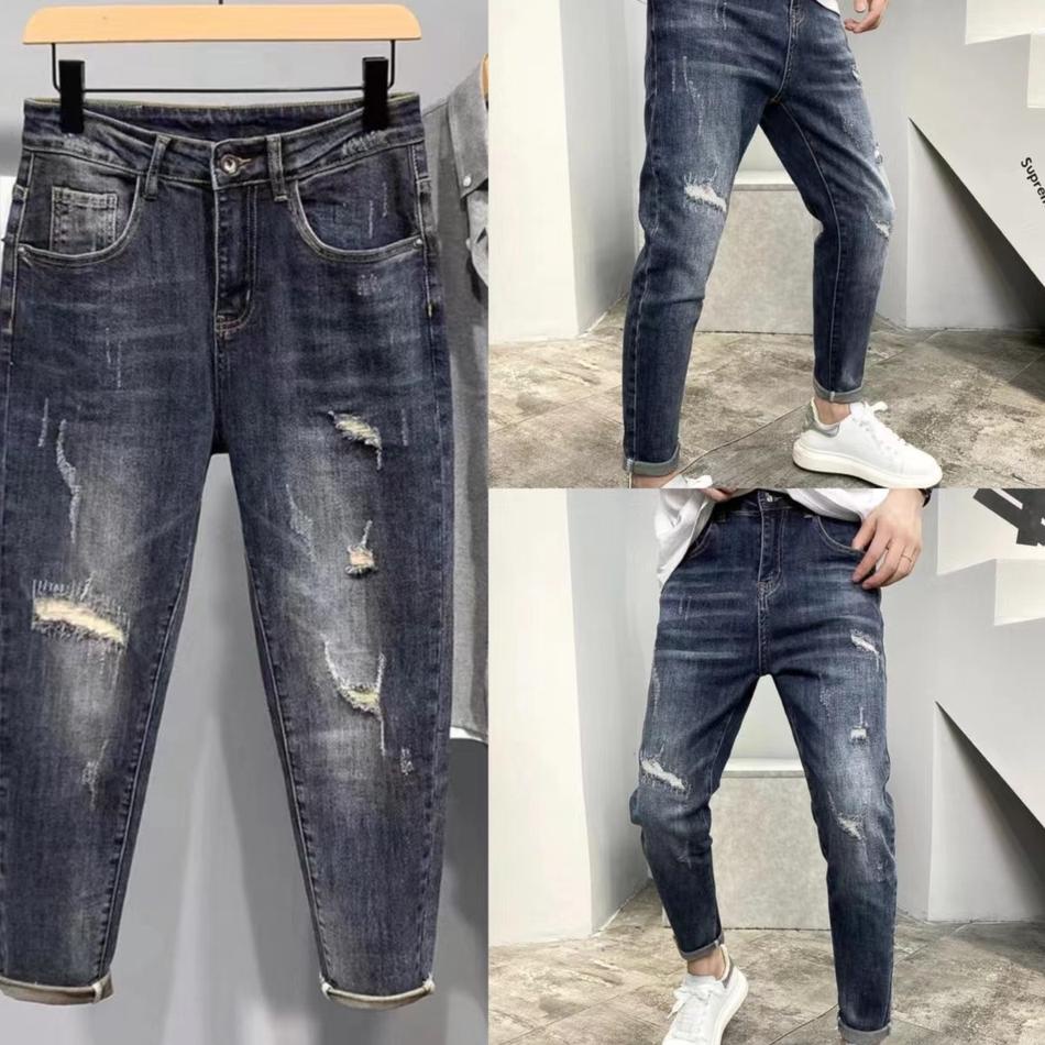 Recomended 【ootd】celana jeans pria celana panjang slimfit pria celana jeans pria sobek celana ripped