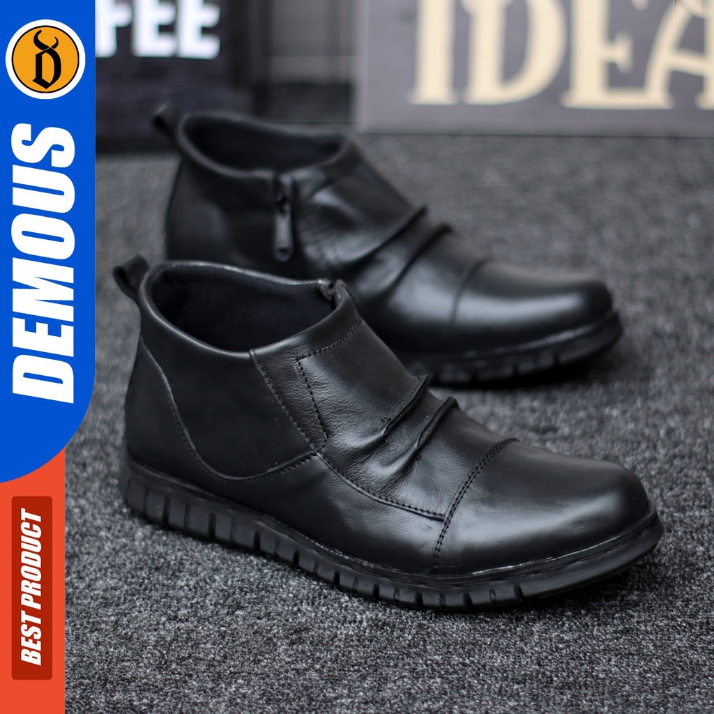 DEMOUS Gladius - Sepatu Boots Pantofel Formal Kulit Asli Kerja Pria