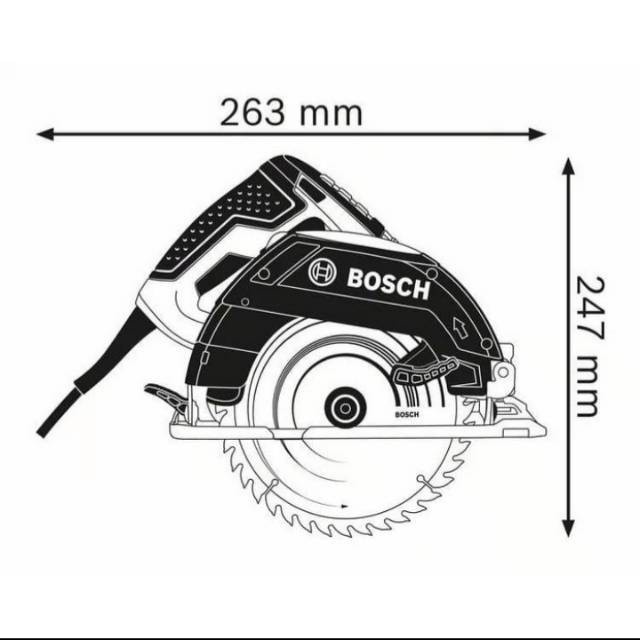 Bosch Gergaji Sirkular Genggam 6.5&quot; GKS 66 X Professional