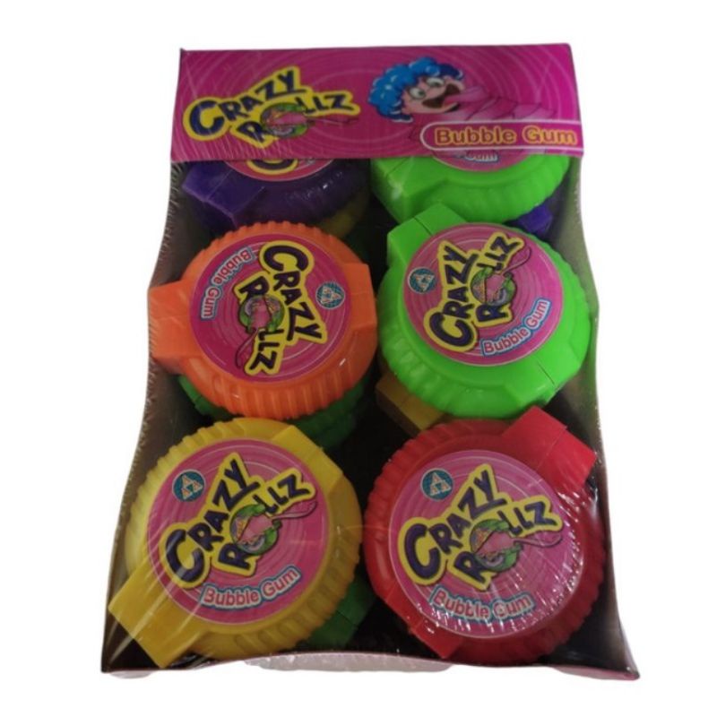 

permen bubble gum crazy rollz permen karet crazy rollz isi 30