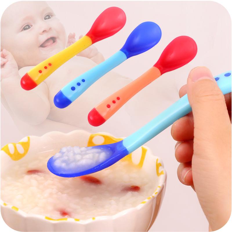 SENDOK MAKAN BAYI SENSOR SUHU PANAS / SENDOK GARPU BAYI SILIKON / SENDOK MAKAN BAYI SILIKON / BABY SPOON