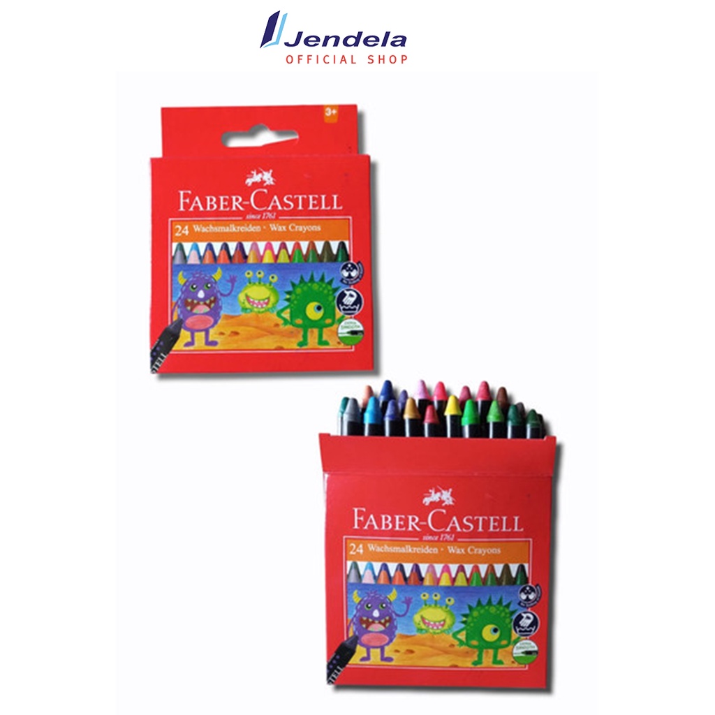 

Wax Crayon Faber Castell 12, 16 & 24 Warna Oil Pastel Krayon Lilin Untuk Mewarnai Buku Gambar Anak ATK