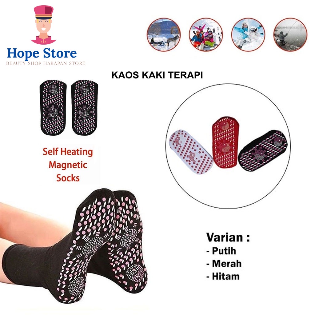 Hope Store - Kaos Kaki Terapi Pemanas Kaki Pelancar Darah Beku Foot Support Tourmaline Magnetic TherapyTerapi