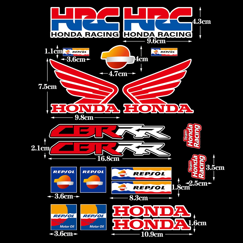 Honda HRC Reflective Motorcycle Sticker Repsol Motocross Sponsor Peripheral Brand Decoration Decals