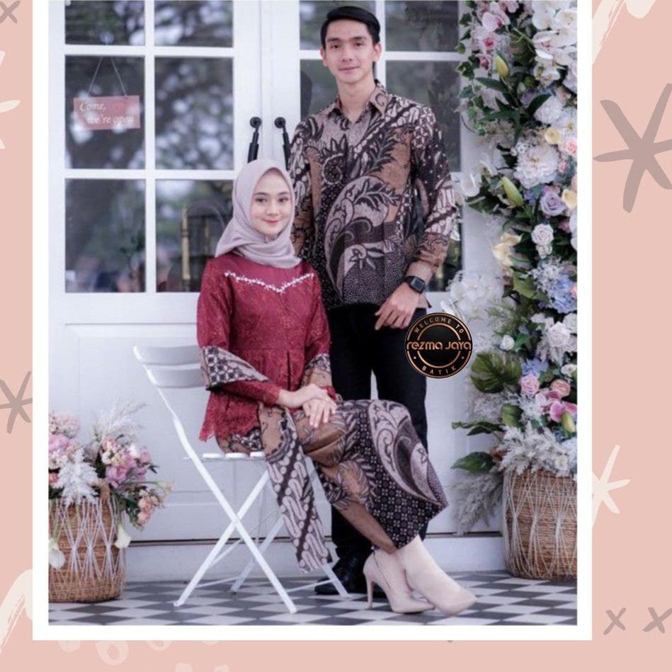 Rekomendasi KEBAYA MODERN ORIGINAL COUPLE BAJU BATIK ATASAN WANITA BRUKAT WISUDA MURAH LAMARAN WID B