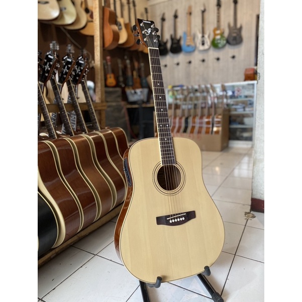 Gitar akustik eletrik Yamaha type F310 top meranty bandung full upgrade