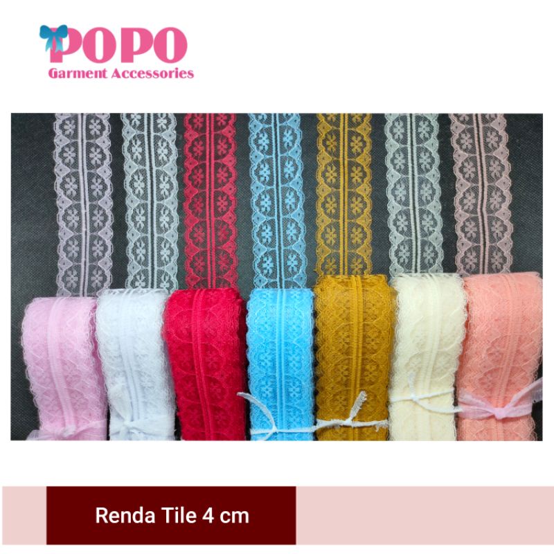 Renda tile 4cm  ( isi:10 meter ) Rp10.000