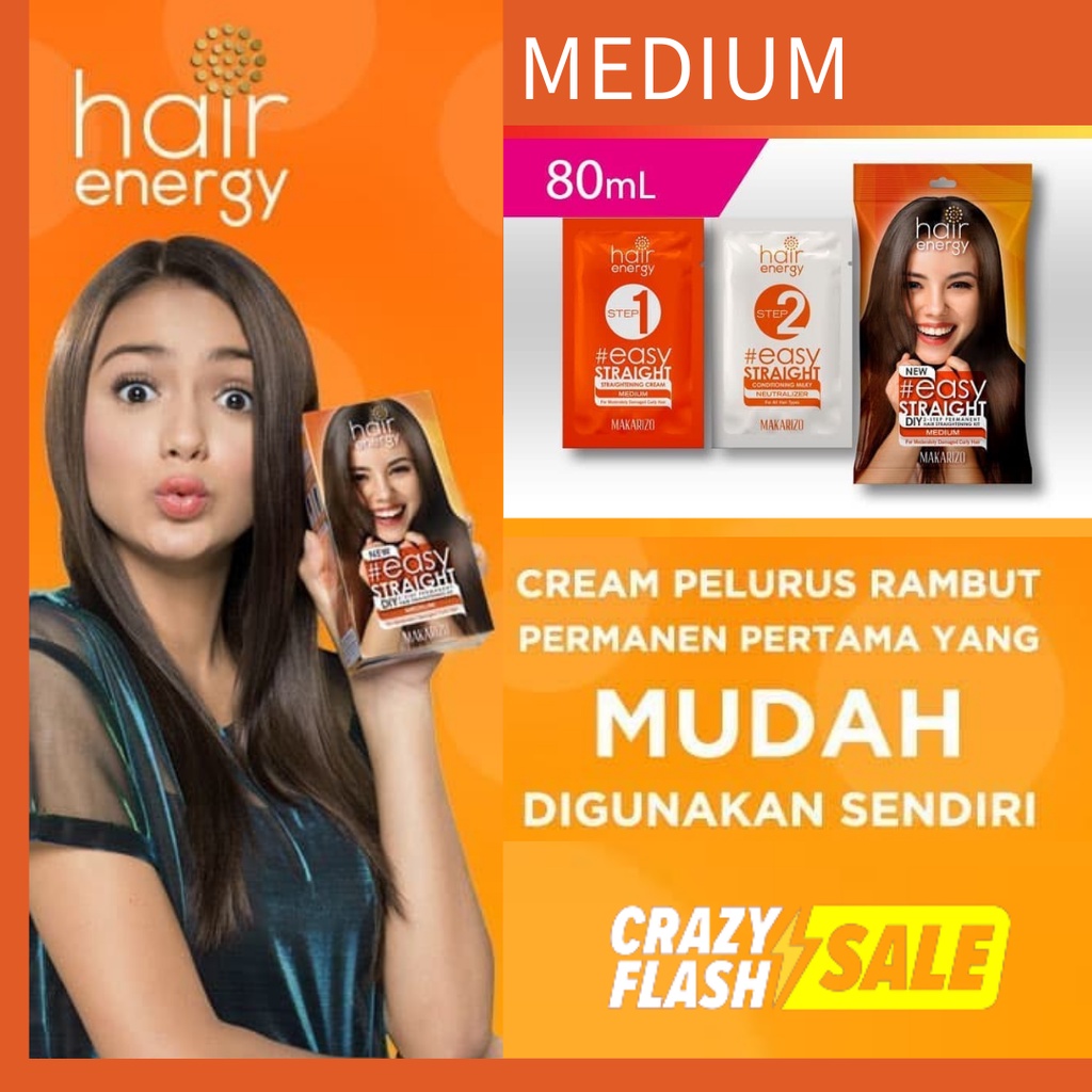 MFI - Makarizo Hair Energy Easy Straight / Smoothing Pelurus Rambut Modern 120ML 80ML BPOM