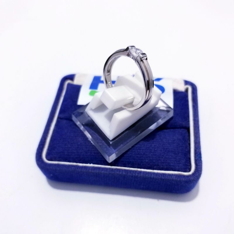 Cincin Couple Perak Asli Silver 925 Lapis Emas Putih - Cincin Wanita  Anti Karat