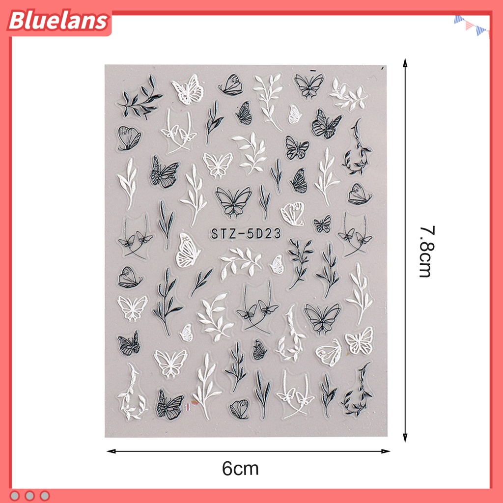 Bluelans Stiker Kuku Motif Bunga Kamelia Gaya Klasik Untuk Wanita
