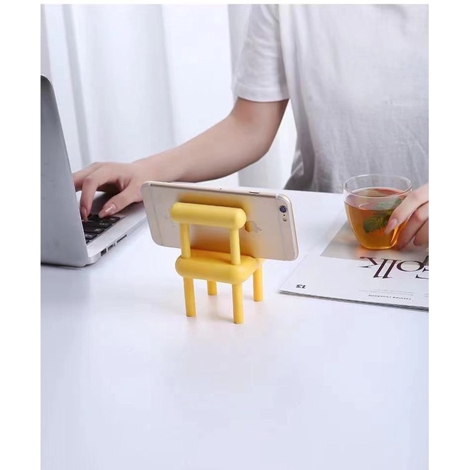 Holder Kursi Folding Chair Macaron / Stand Holder Stand HP Lipat Dudukan Penyangga HP Tablet Import PROMO SEN