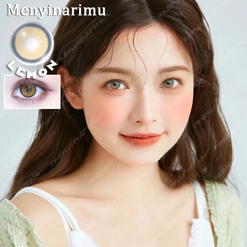 【COD】2022NEW LEMON SOFTLENS  Gray Soft Colored Contact lens lady Yearly Use Ensa Mata Soflen Mata Brightsoftlens Soflens Mata Kore Normal Softlens