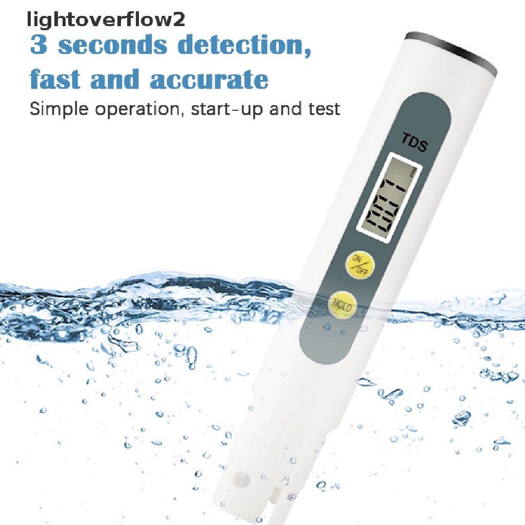 (lightoverflow2) Pena Tester PH Meter 0.01 Tds Ec Untuk Mengukur Kualitas Air Digital Dengan PH 0-14