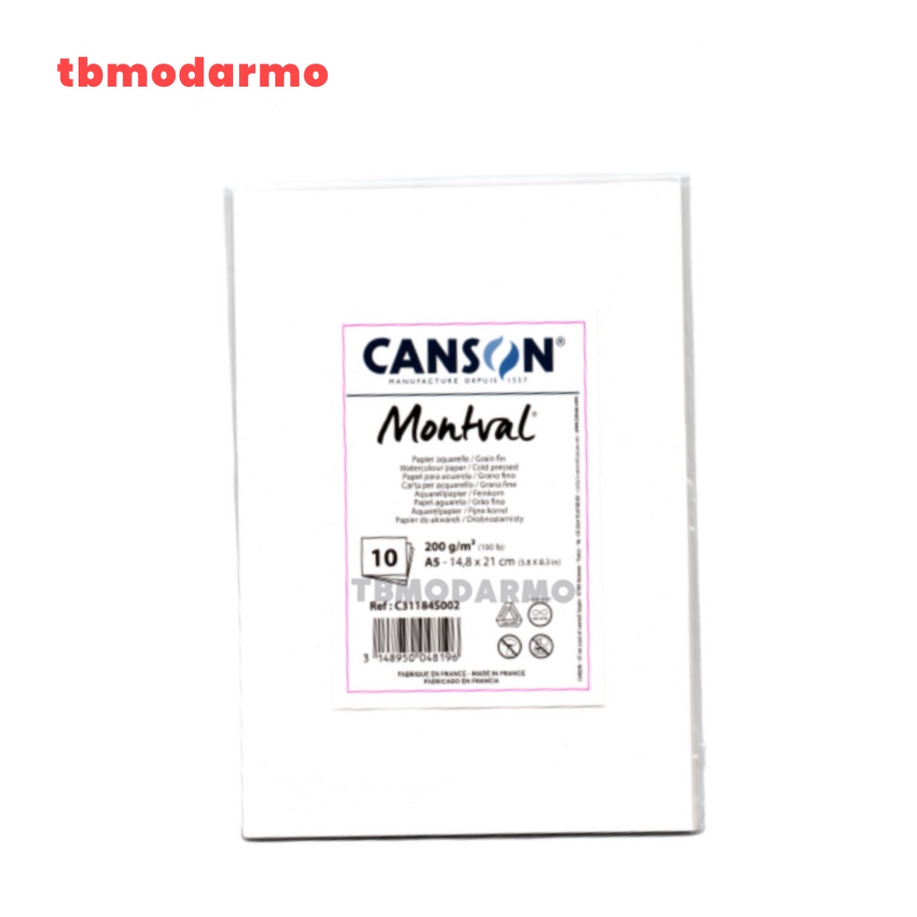 Kertas Cat Air Watercolor Paper Canson Montval A5 200gsm C31184S0002