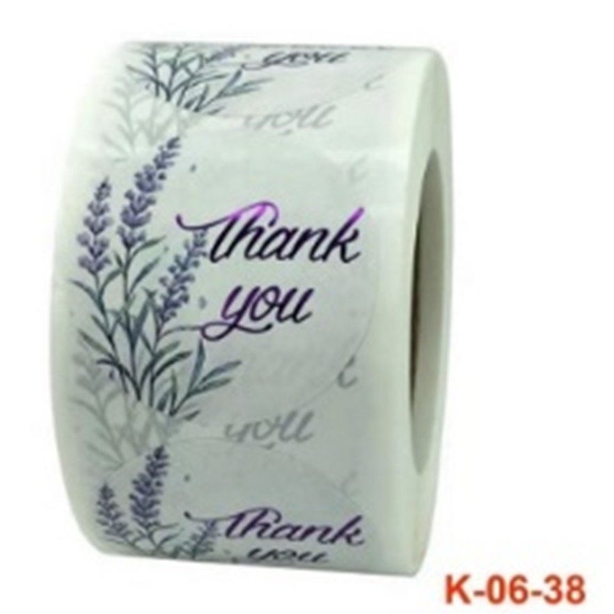 Sticker Label Stiker Kado Ucapan Thank You Terima Kasih Per Roll 3.8Cm