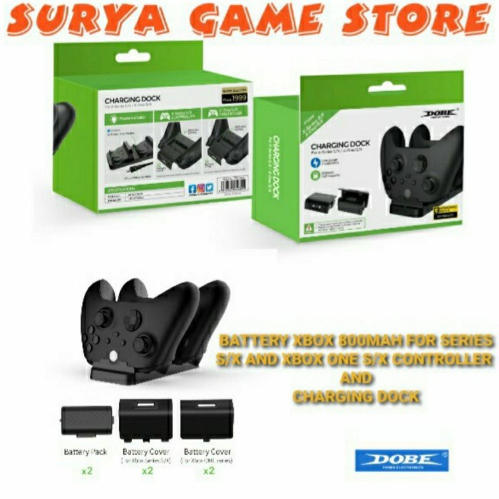 Baterai Dobe Battery + Charging Dock For Xbox Series S/X / Xbox One Controller