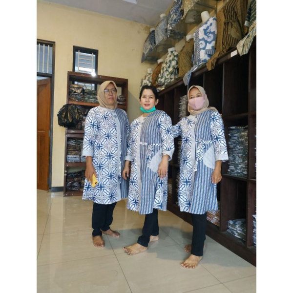 M-L-XL-XXL Batik Tunik wanita ASJ SA HRB026 Kenongo Pekalongan Sogan Tulis