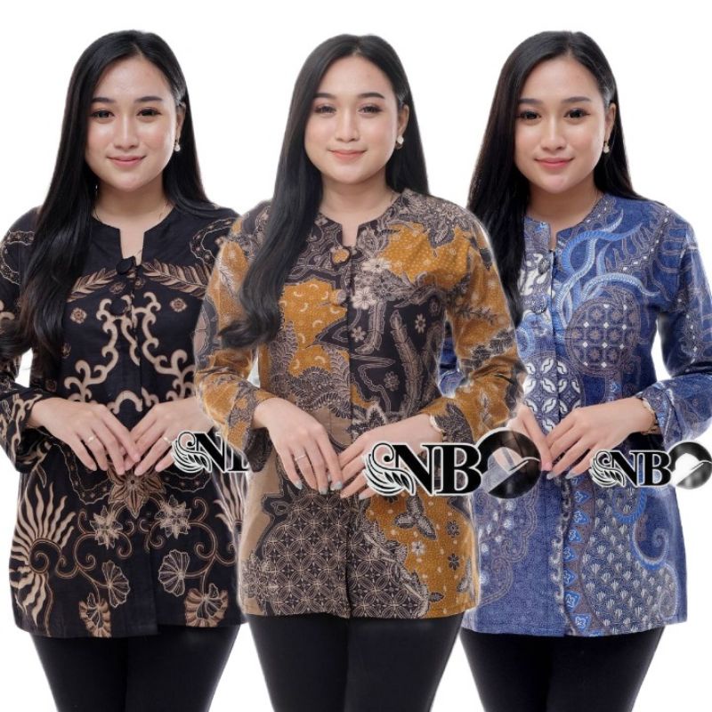 BAJU BATIK WANITA MODERN MONALISA GENES M,L,XL asli PEKALONGAN